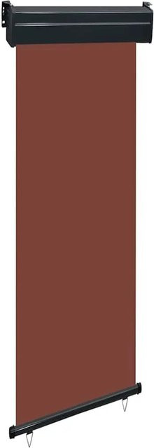 vidaXL Balkon-Seitenmarkise Braun aus Polyester mit Kassette, Breite: 65 cm, Höhe: 250 cm - Bild 1