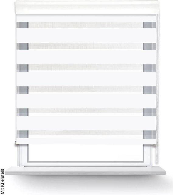 POCOline Doppelrollo Day & Night mit Blende Easy-Fix in Weiß, B: 80 cm, H: 160 cm - Bild 1