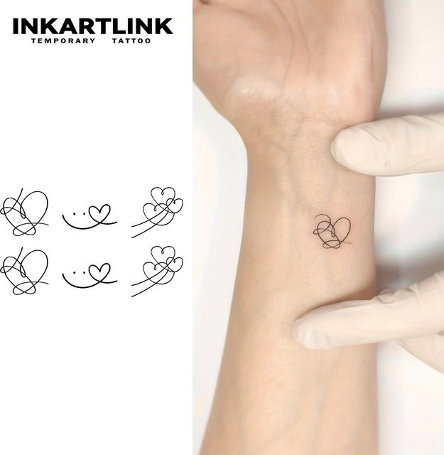 INKARTLINK Linie Liebe semi permanente Tätowierung, wasserdicht - Bild 1