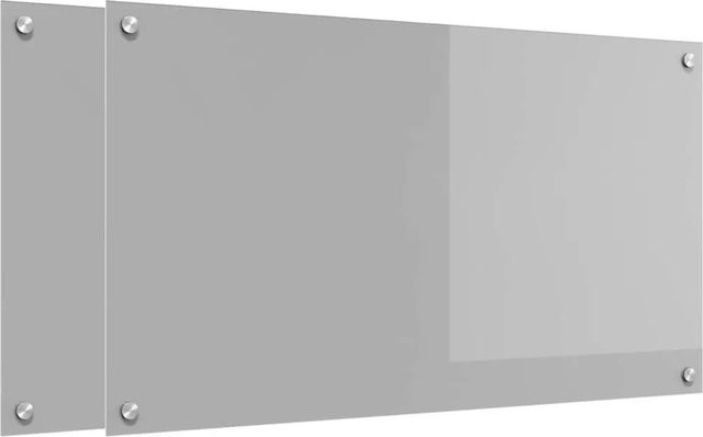vidaXL Küchenrückwand aus gehärtetem Glas, 2 Stück, Hellgrau, B: 90 cm, H: 50 cm - Bild 1