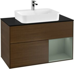 V&B Finion Waschtischunterschrank mit LED-Beleuchtung, Wandmontage, Lackiert, Breite: 100 cm - Bild 1