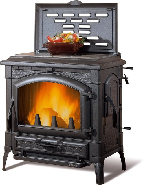 La Nordica Isotta Kaminofen aus Gusseisen in Schwarz und Anthrazit mit 11,9 kW - Bild 1