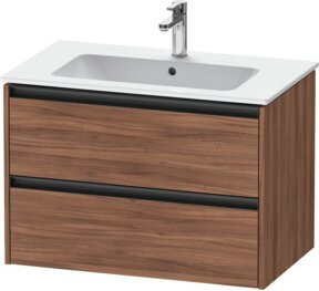 Duravit Waschtischunterschrank Ketho.2 in Nussbaum Natur mit 2 Schubladen, wandhängend, B/T: 81 x 48 cm - Bild 1