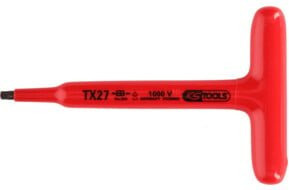 KS Tools T-Griff-TX-Stiftschlüssel Torx T40 mit Schutzisolierung in Rot aus Chrom-Vanadium, Länge: 200 mm - Bild 1