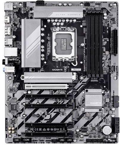 Gigabyte B860 DS3H WIFI6E Mainboard mit Sockel Intel LGA 1851, ATX, DDR5, WiFi6E und Bluetooth in Schwarz/Silber - Bild 2