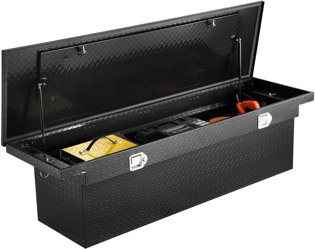 Crossover Truck Werkzeugkasten von Buying Solutions, robuster Aluminium-Werkzeugkasten mit Rautenstruktur in Schwarz, wasserdicht, B/H/T: 69 x 20 x 14 Zoll - Bild 1