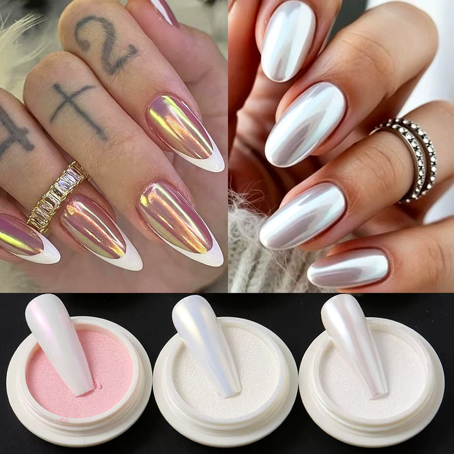 Full Beauty Nagelpulver Chrom-Aurora, 6 Farben, Glänzend - Bild 2