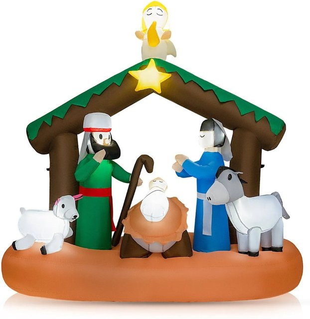 Costway Weihnachtskrippe zur Nachstellung der Geburt Jesu, Multicolor, Höhe: 180 cm, Breite: 76 cm, Tiefe: 76 cm - Bild 1