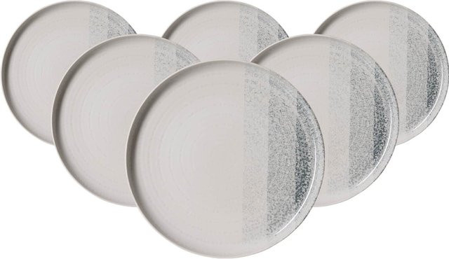 Ritzenhoff & Breker Frühstücksteller Trio aus Steinzeug, Grau, gestreift, 6er Set, Durchmesser: 19,5 cm - Bild 1