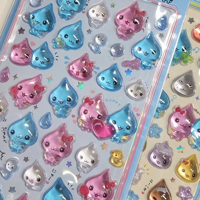 52TOYS 3D-Kristall-Aufkleber, Kawaii Kleine Wassertropfen-Relief-Sticker, multicolor, resin, für Kinder - Bild 1