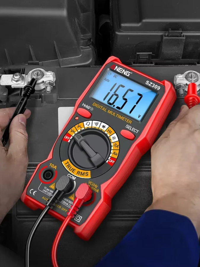 ANENG SZ309 Digitales Multimeter in Rot mit NCV Tester für Strom Widerstand Kapazität und Frequenz (600V AC/DC, 10A) - Bild 6
