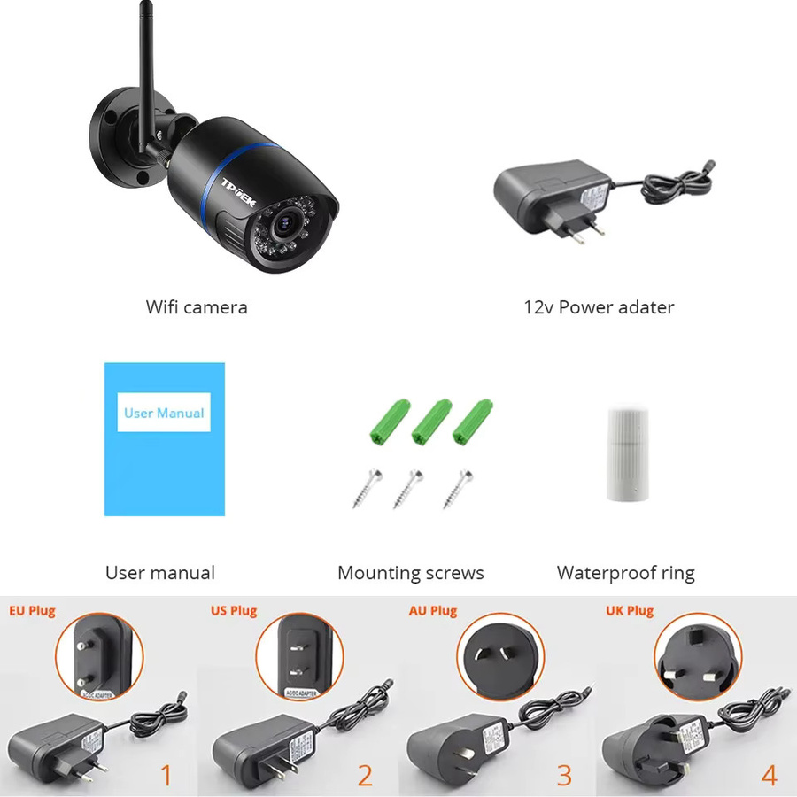 TPTEK IP-WLAN Sicherheitskamera mit 4MP Full HD Videoüberwachung in Schwarz - Bild 6