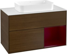 V&B Finion Waschtischunterschrank mit Wandbeleuchtung in Weiß - Bild 1