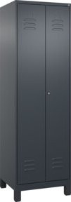 C+P Wäsche-Spind Classic PLUS mit 2 Abteilen, Anthrazit/Schwarz, H x B x T: 195 x 60 x 50 cm - Bild 1