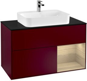 V&B Finion Waschtischunterschrank mit LED-Beleuchtung und Regalelement, Wandmontage, Breite: 100 cm - Bild 1