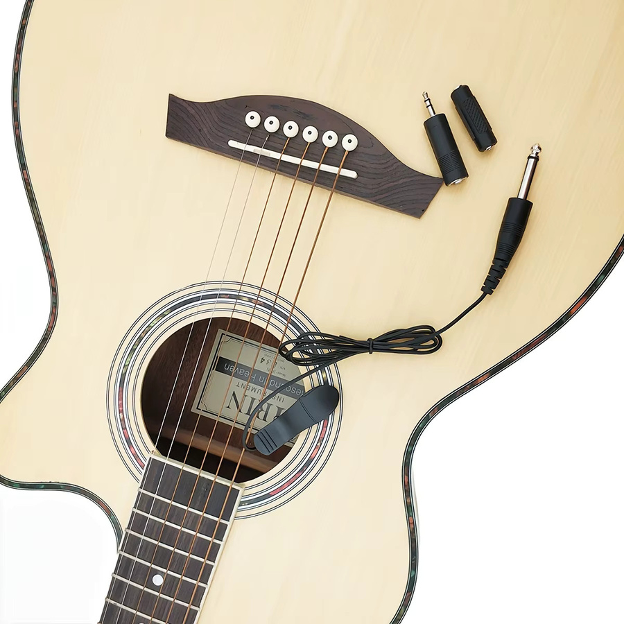 OUCEY Lavalier Piezo-Clip-on-Tonabnehmer in Schwarz für Gitarre, Mandoline, Bouzouki, Violine, Banjo und Ukulele - Bild 3