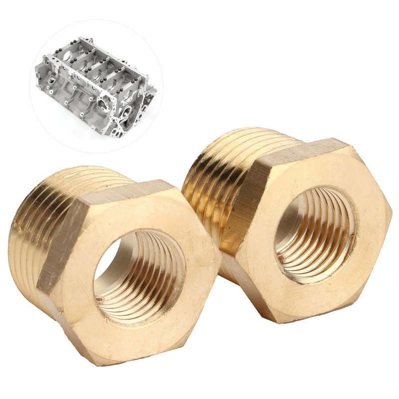 Meterk Messing Rohr-Schlauch-Adapter Set 2 Stück, Hex Minderer Buchse, 12 NPT Männlich zu 14 NPT Weiblich, Farbe: Gold - Bild 3