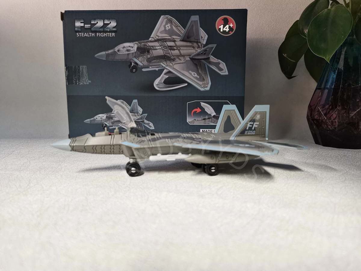 ZOCO F22 Kämpfer 3D Puzzle Modellflugzeug in 1:100 Skala, Grau, Kunststoff - Bild 2