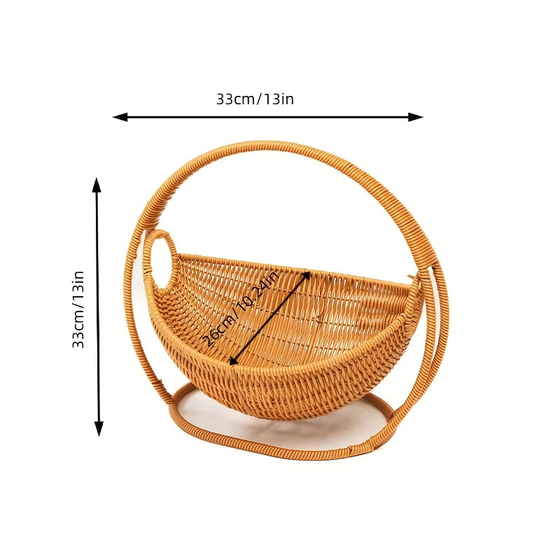 GUANGLIE Handgefertigte Katzenhängematte aus Rattan in Braun im Boho-Stil - Bild 2