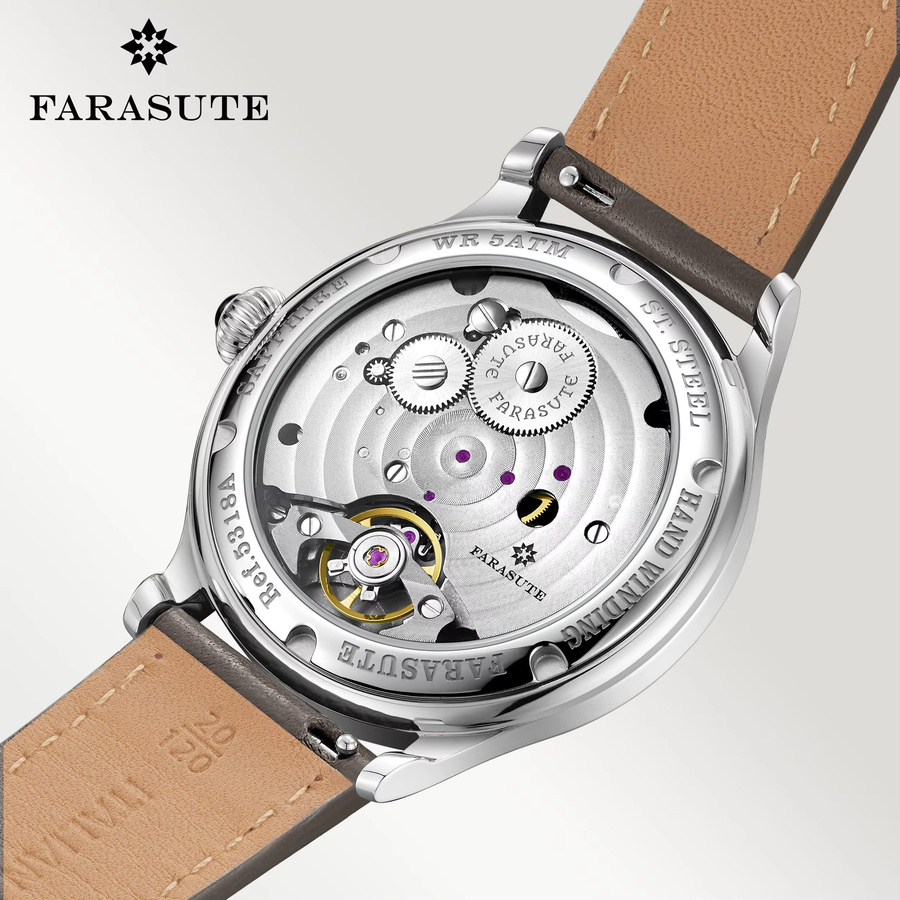 FARASUTE Armbanduhr, Handaufzug, Edelstahl, Saphirglas, Herren - Bild 2