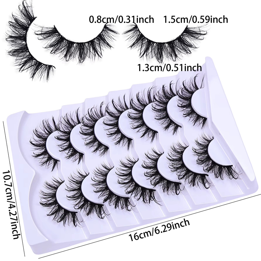 JIEFUXIN Wimpern-Set Wet-Style, 14-teilig, Glänzend, Unisex - Bild 4