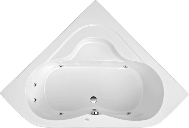Ottofond Eckwanne Lucia Whirlpoolsystem Typ 1 in Weiß mit Chrom-Düsen, B/T: 140 x 140 cm - Bild 1