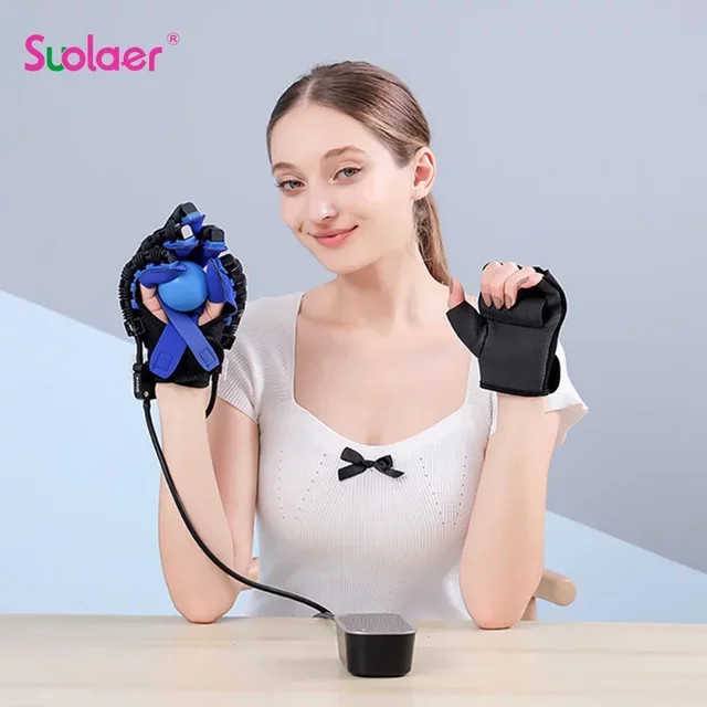 SUOLAER Rehabilitations-Roboterhandschuhe zur Handfunktionstherapie bei Schlaganfall und Hemiplegie in Blau - Bild 1