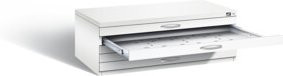C+P Flachablageschrank Serie 7100_7200 in Verkehrsweiß, H x B x T: 42,0 x 110,0 x 76,5 cm - Bild 1