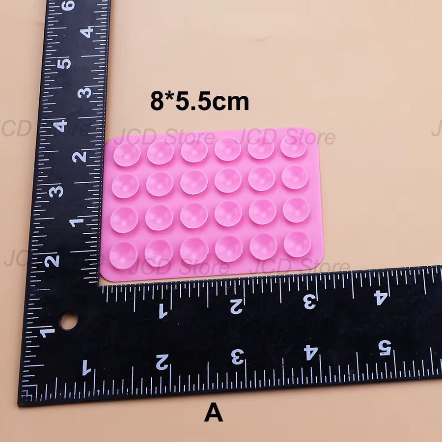 Einseitiger oder doppelseitiger Silikon-Saugnapf mit Klebstoffrückseite zur Fixierung deiner Handyhalterung in Grau oder Pink - Bild 2
