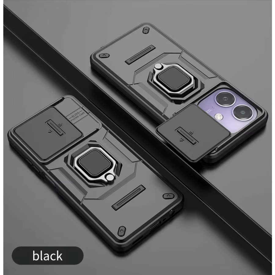 Robuste Schutzhülle für OPPO A40 4G A40M A60 A80 5G A3 Pro A3x mit magnetischem Ring und Standfunktion in Schwarz - Bild 5