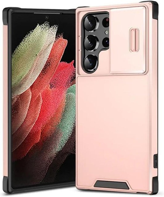 Armor Slide Kamera Schutzhülle für Samsung Galaxy S26 S25 S24 S23 S22 S21 FE Plus Ultra in Rosa - Bild 1