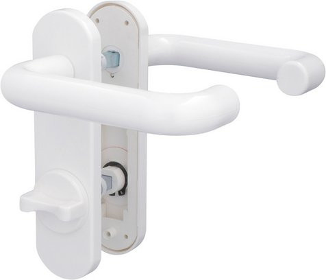 ALPERTEC Türbeschlag aus Nylon mit WC-Lochung in Weiss - Bild 1