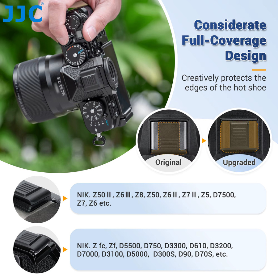 JJC Kamera Blitzschuh Abdeckung Set in Schwarz für Nikon Z5II Z50II Z6III Z6II Z7II Z9 Z8 Z7 Z6 z5 Z50 ZF ZFC D750 D800 - Bild 2