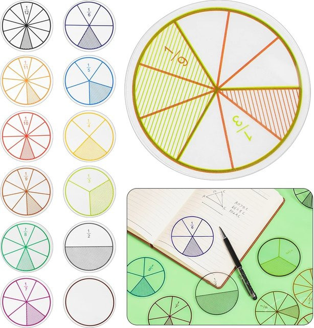 monkey man Mathe-Bruchkreise, 12-teiliges Set, aus Kunststoff, 8 cm - Bild 1