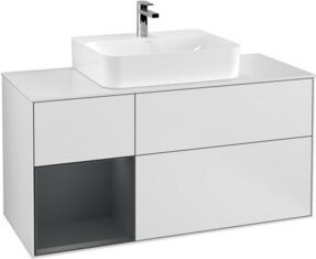 V&B Waschtischunterschrank Finion mit Wandbeleuchtung, Weiß lackiert, Breite: 120 cm, Tiefe: 50,1 cm, Höhe: 50,1 cm - Bild 1