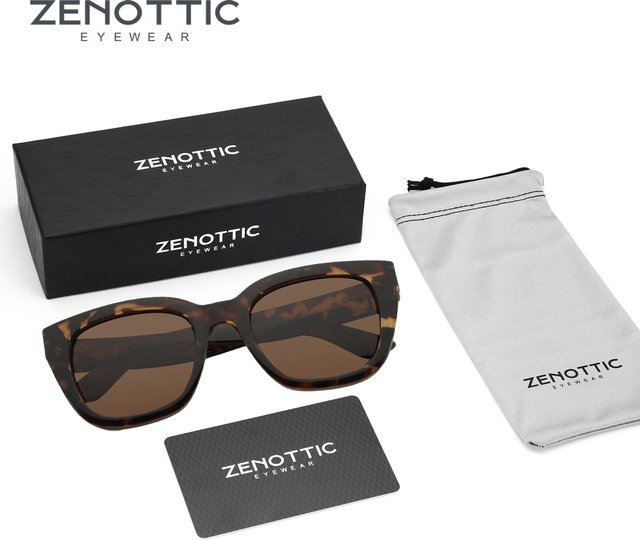 ZENOTTIC Sonnenbrille Butterfly, Vollrand, Kunststoff, braun, Damen - Bild 1
