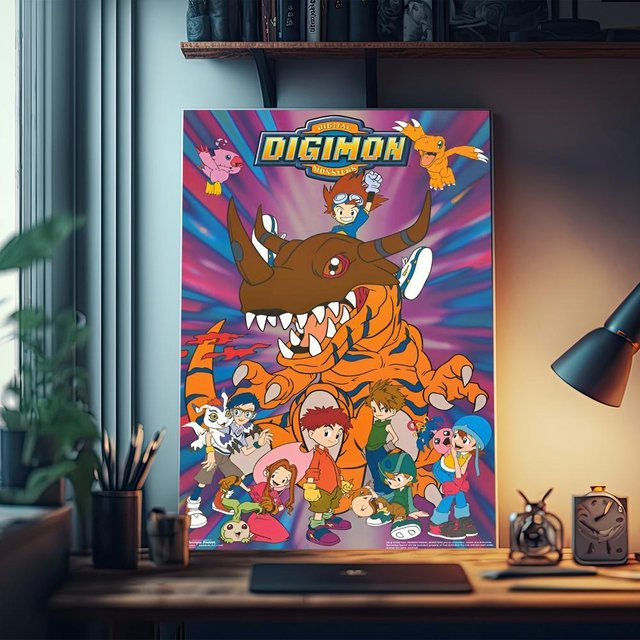 LIFENG Anime Digimon Wandposter aus wasserfestem Papier, Mehrfarbig, Breite: 50 cm, Höhe: 80 cm - Bild 1