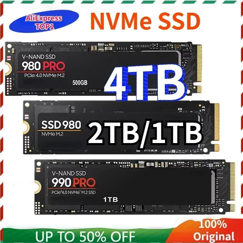 Samsung 980 Pro NVMe M.2 2280 SSD PCIe Gen4 x4 Interne Festplatte, Schwarz, 2 TB - Bild 1