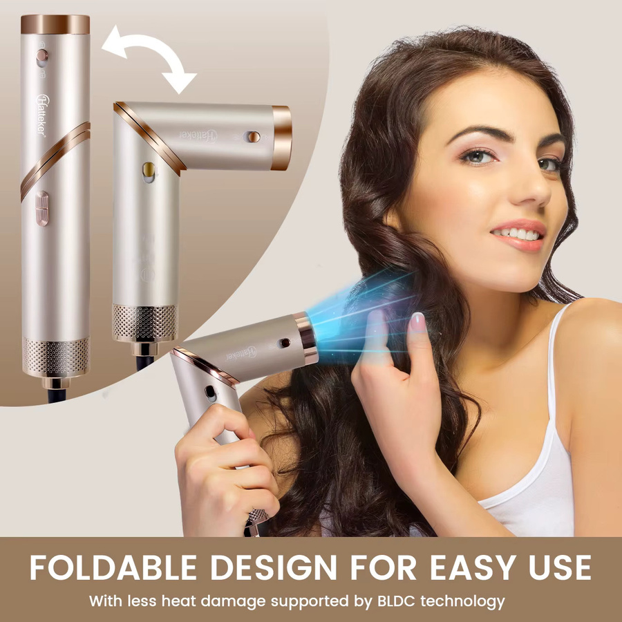 Hatteker 4-in-1 Haarstyling-Werkzeug, Haartrockner, Lockenstab, Bürste - Bild 4