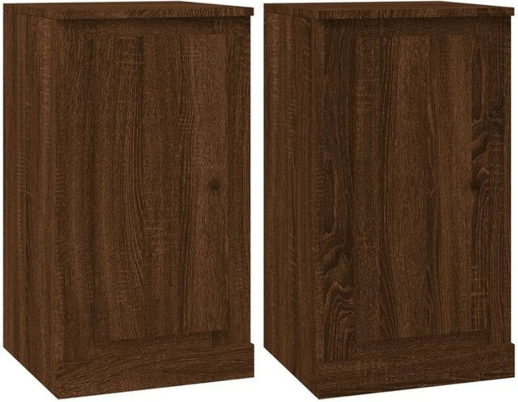 Vidaxl Sideboard Set 2 Stück Braun Eichen-Optik B/T/H: 37,5 x 35,5 x 67,5 cm - Bild 1