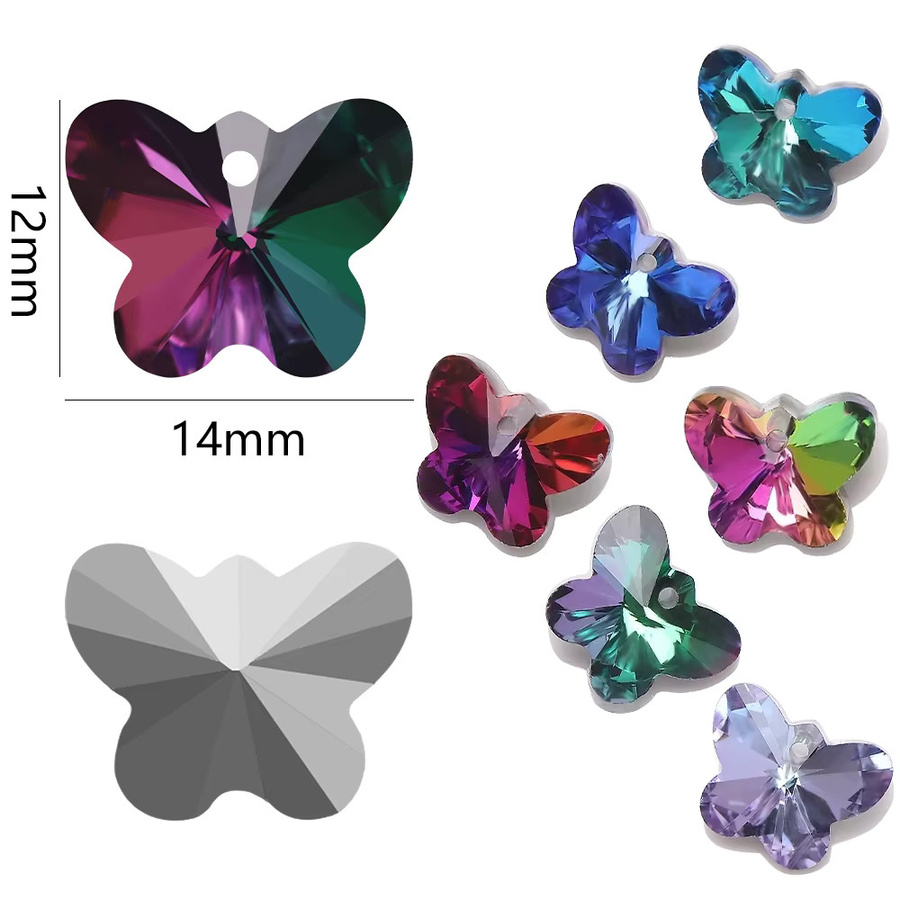 YUANZHIRUN Schmetterling Anhänger, Perle, Kristall, Glas, Damen - Bild 2