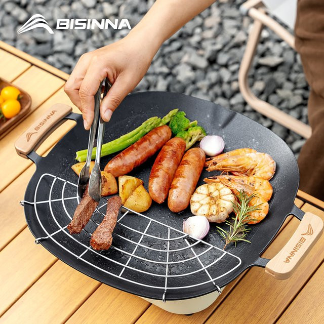 BISINNA Grillpfanne aus Aluminiumlegierung mit Antihaftbeschichtung, Schwarz, Durchmesser: 32 cm - Bild 1