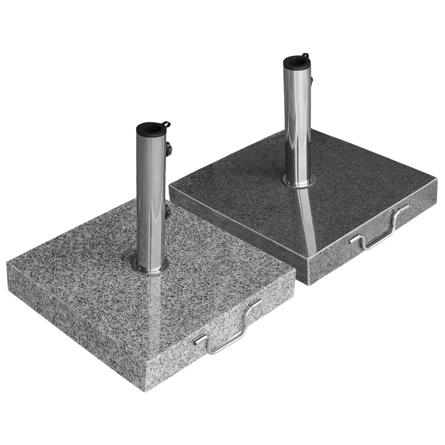 Anndora Sonnenschirmständer Granit rollbar mit Adapter 48 mm und 38 mm, hellgrau oder dunkelgrau, 40 kg - Bild 1
