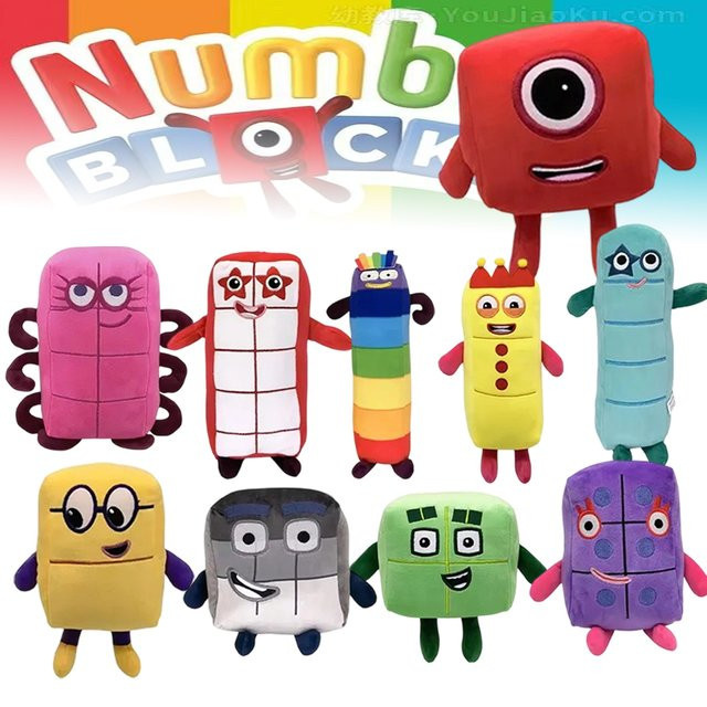Bandai Cartoon-Zahlen-Plüschpuppen, Lernspielzeug, 10-teiliges Set, bunt - Bild 1