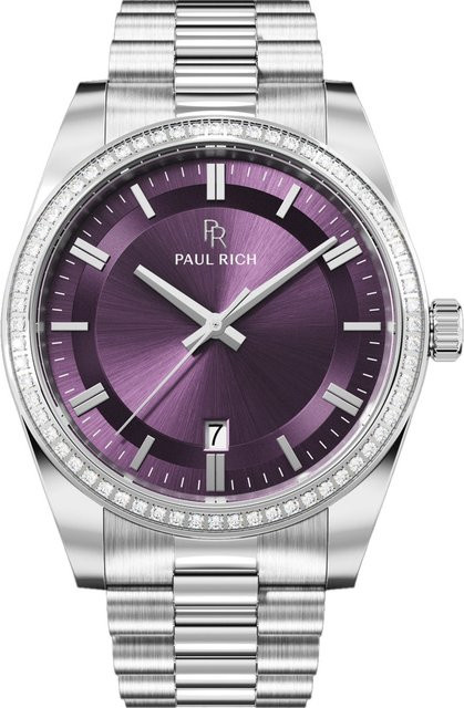 Paul Rich Herrenuhr Legacy, Quarz, Edelstahl, 40 mm, Lila, 5 ATM - Bild 1
