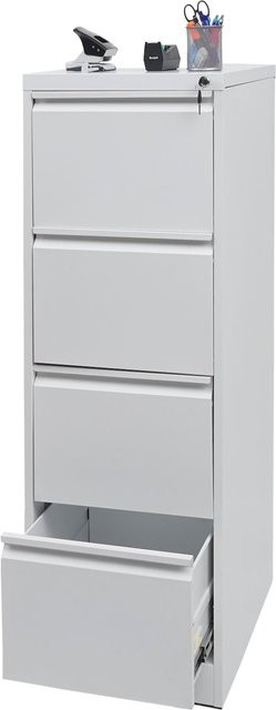 Hängeregisterschrank MCW-H16 aus Stahl, abschließbarer Aktenschrank für Büro und Home Office in Weiß, B/T/H: 134 x 46 x 62 cm - Bild 1