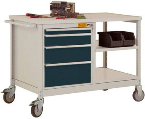Manuflex LW1002.7016 Mobile Werkbank in Anthrazit B/T/H: 113,5 x 78,0 x 59,0 cm - Bild 1