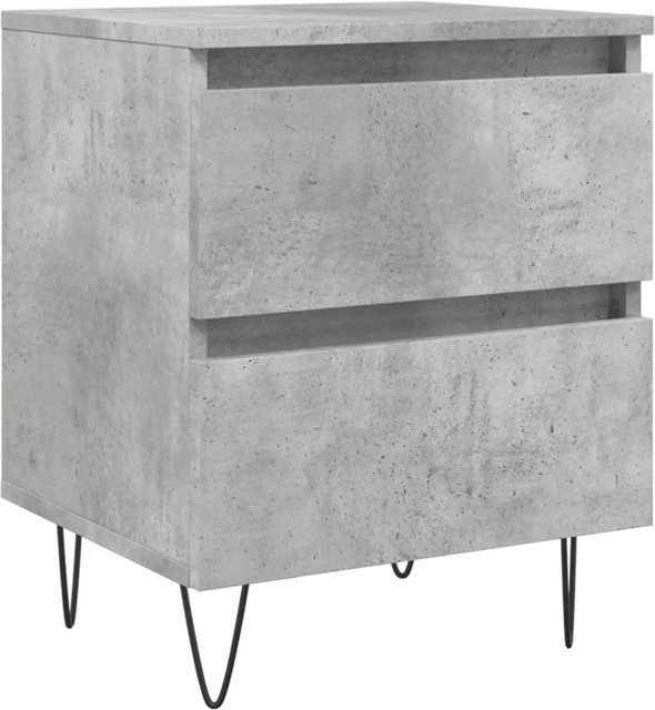 vidaXL Nachttisch in Betongrau aus Holzwerkstoff und Eisen, B/T/H: 40 x 35 x 50 cm - Bild 1