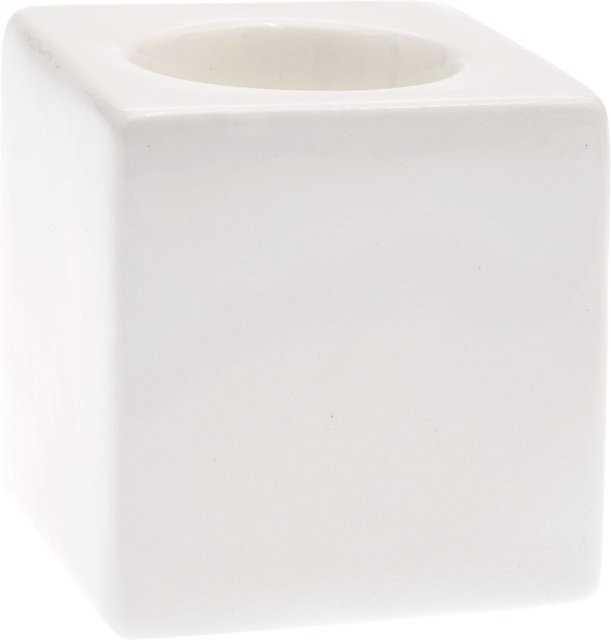 Rico Design Porzellan-Teelichthalter Würfel in Weiß, Durchmesser: 7,3 cm - Bild 1