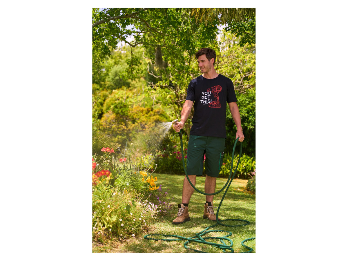 Parkside Herren Arbeitsshorts aus Poly-Cotton in Grün mit reflektierenden Details - Bild 2